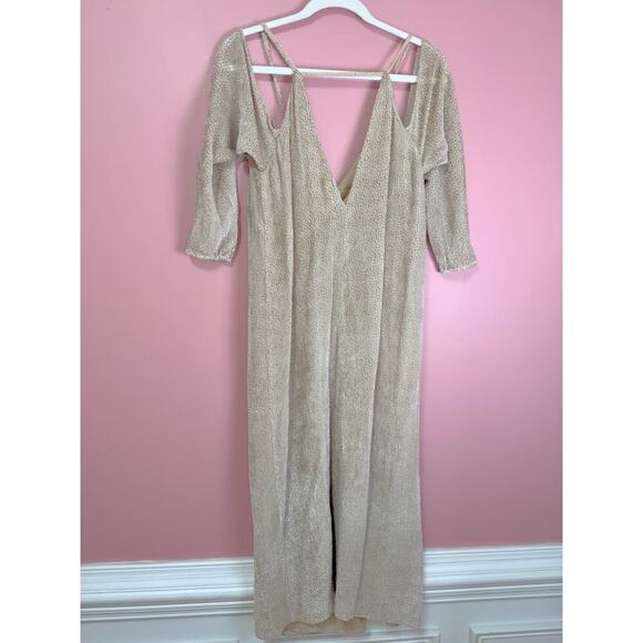 Michelle Mason Sand Cold Shoulder Printed Maxi Dress Size 2/XS - Picture 7 of 8